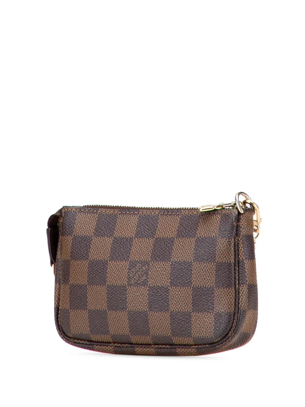 Pre-owned Louis Vuitton 2007 Damier Ebene Mini Pochette Accessoires Handbag In Brown