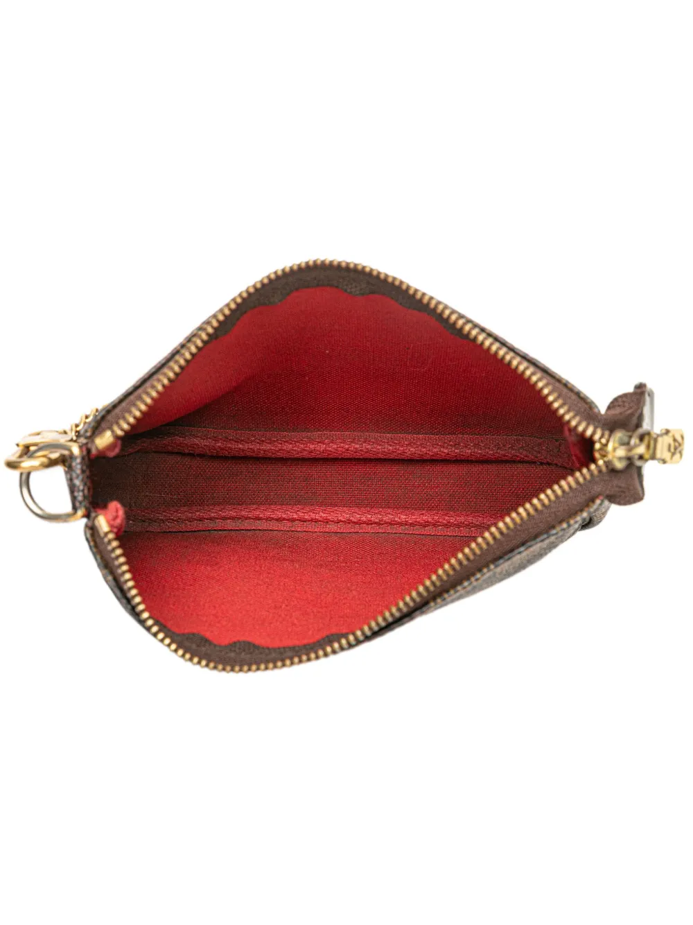 Pre-owned Louis Vuitton 2007 Damier Ebene Mini Pochette Accessoires Handbag In Brown