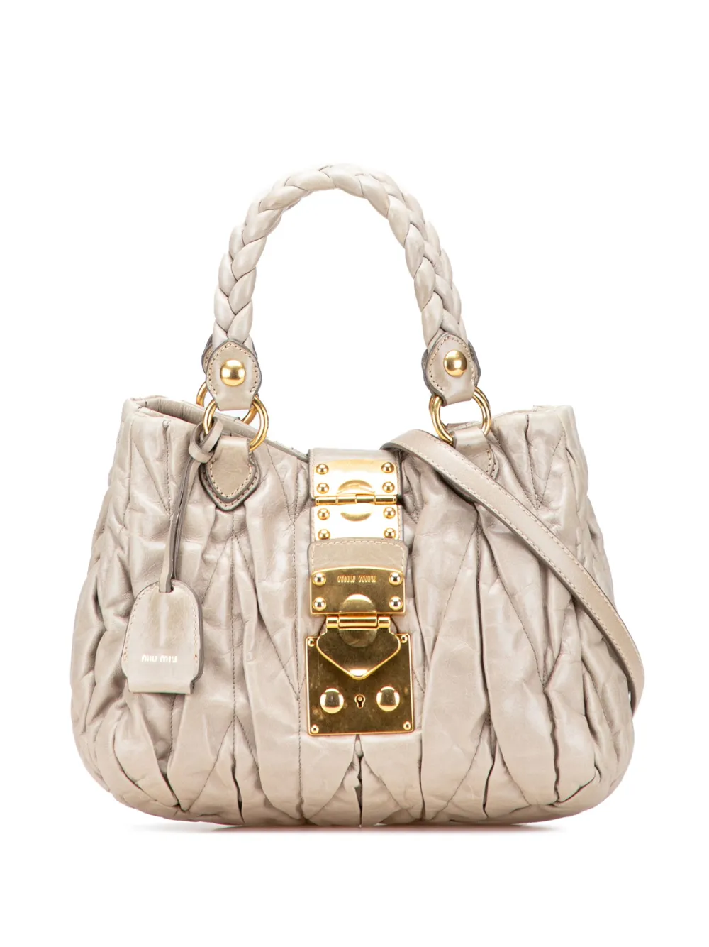 Miu Miu Pre-Owned 2010 Matelasse Lambskin satchel - ブラウン Miu Miu Pre-Owned 2010 Matelasse Lambskin satchel - ブラウン