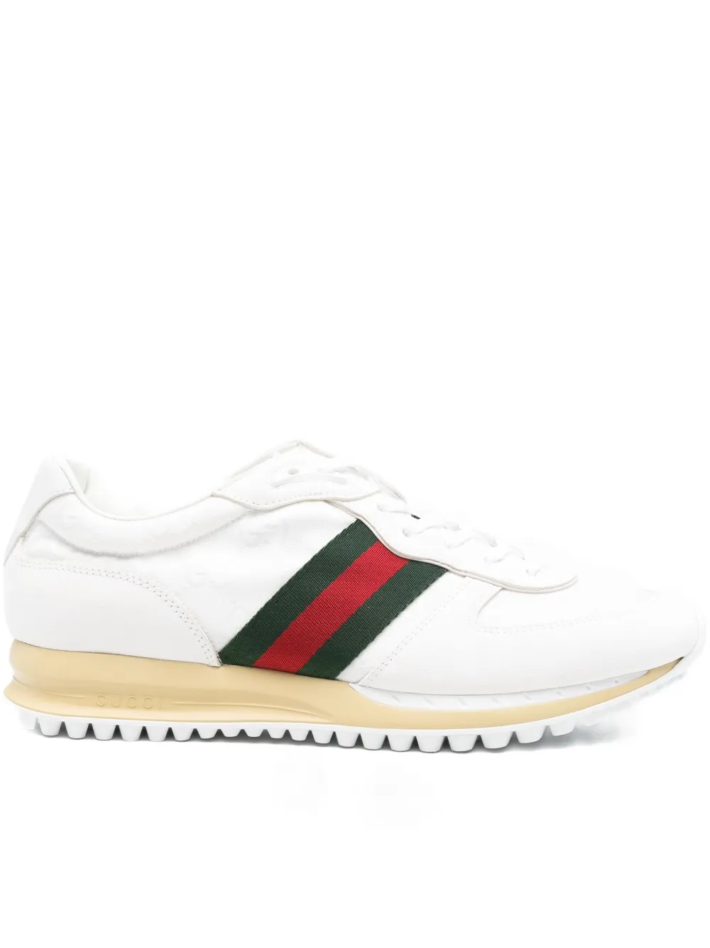 Gucci leather stripe sneakers White