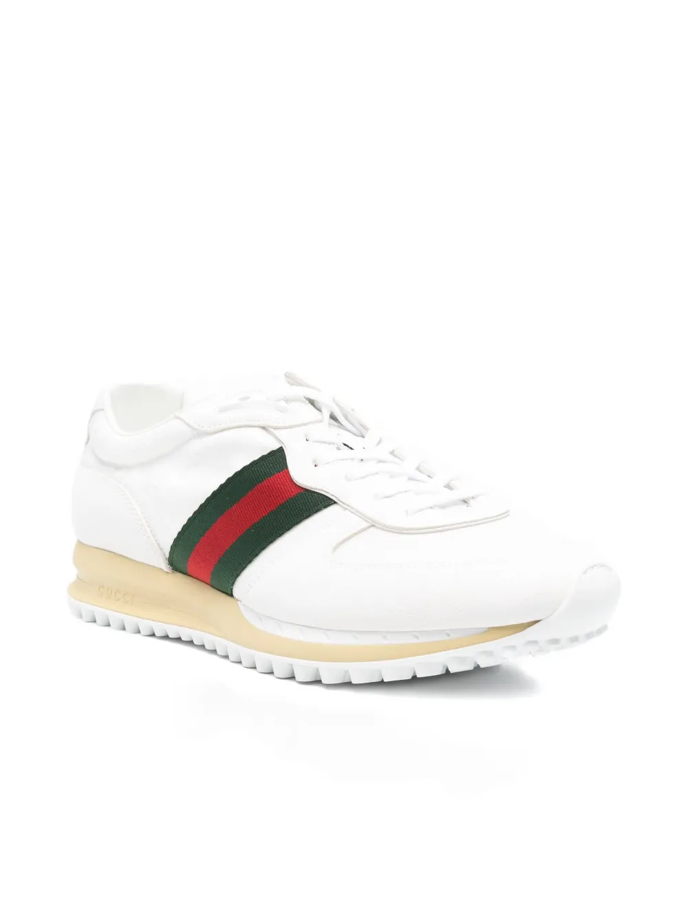 Gucci leather stripe sneakers White
