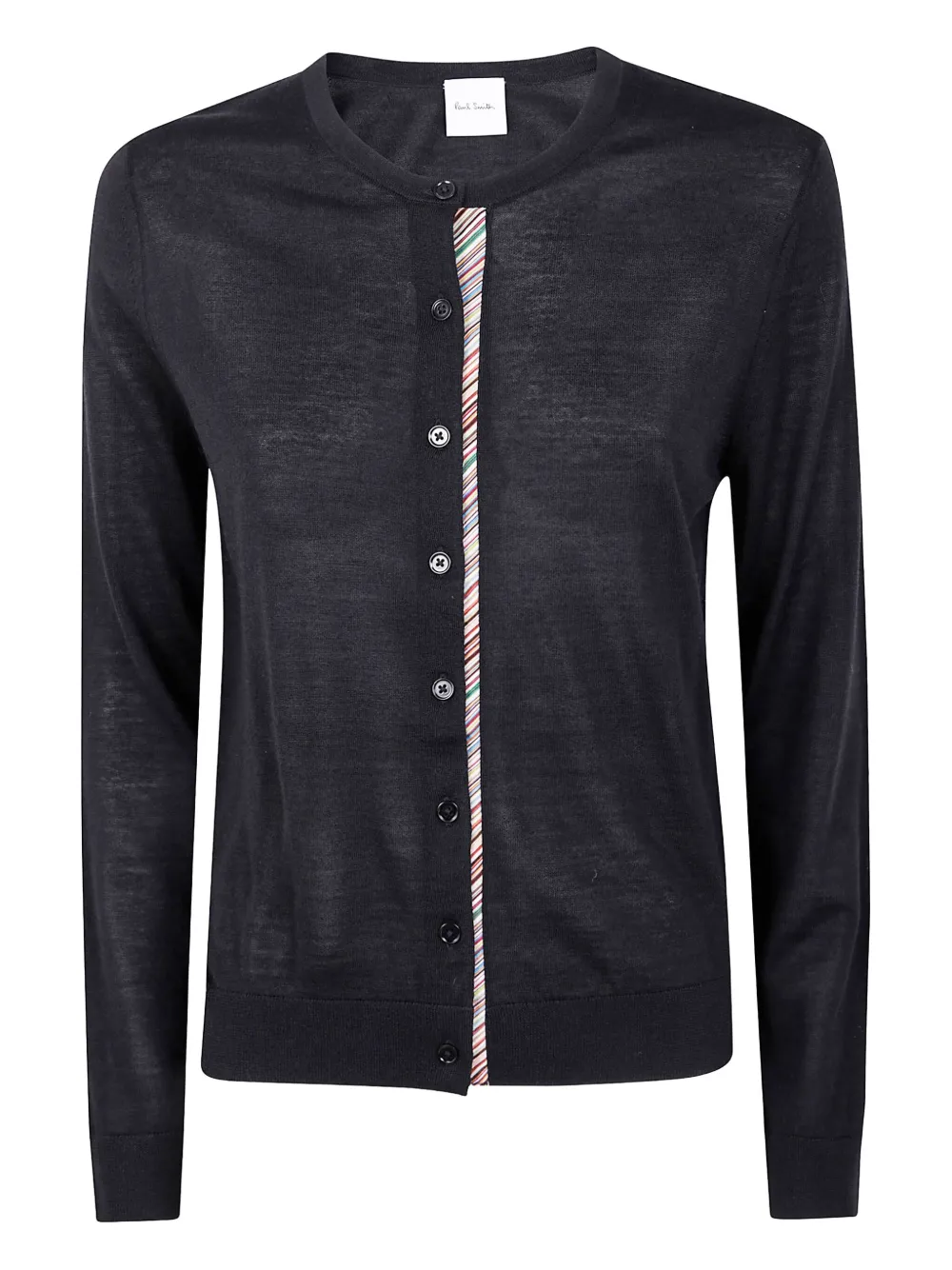 Paul Smith striped-detail wool cardigan | Black | Image 1