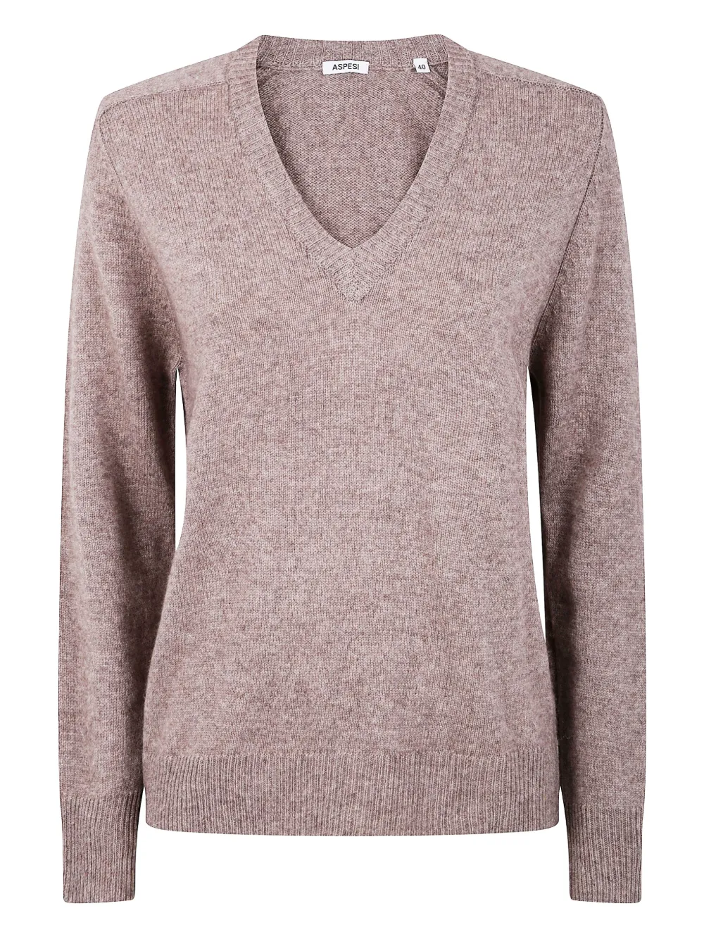 Aspesi V-neck Wool Top In Brown