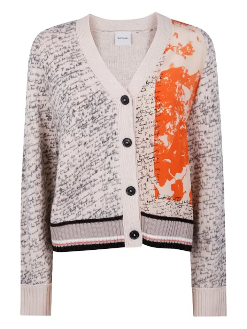 Paul Smith script-print wool-blend cardigan