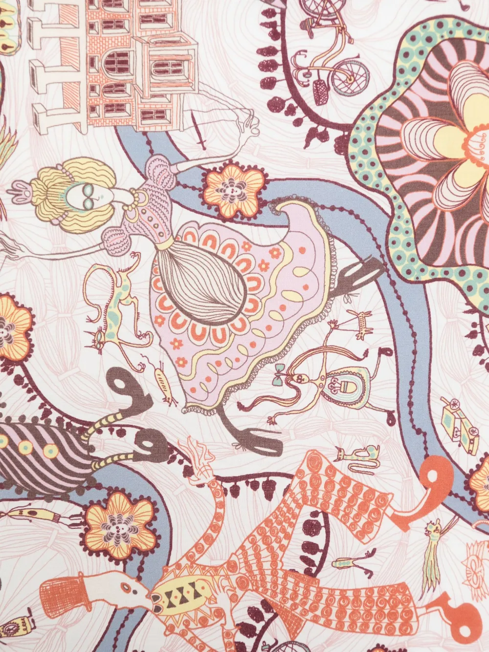 Il Gufo Graphic-print Cotton Scarf In Multi