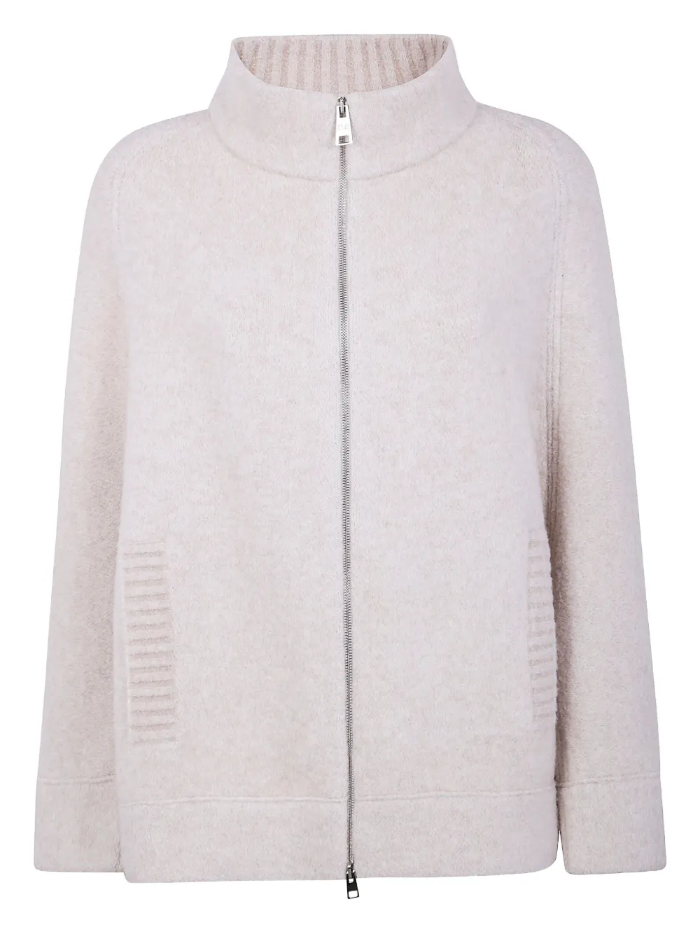 D Exterior Zippered Long-sleeved Casual Jacket In Neutral