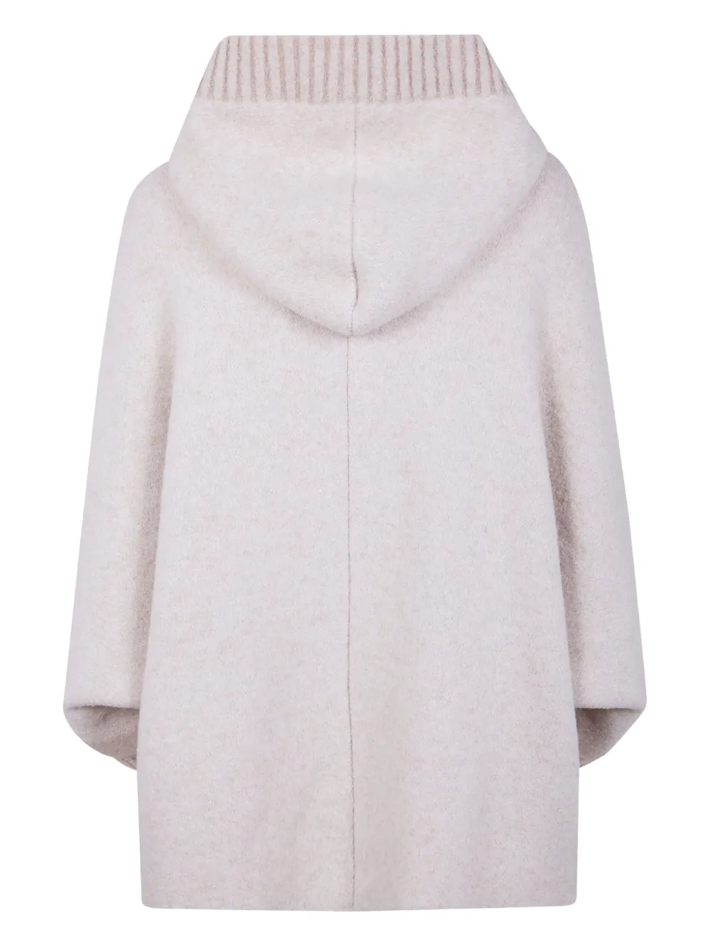 D.Exterior hooded zip-fastening wool coat | Capes | Image 2