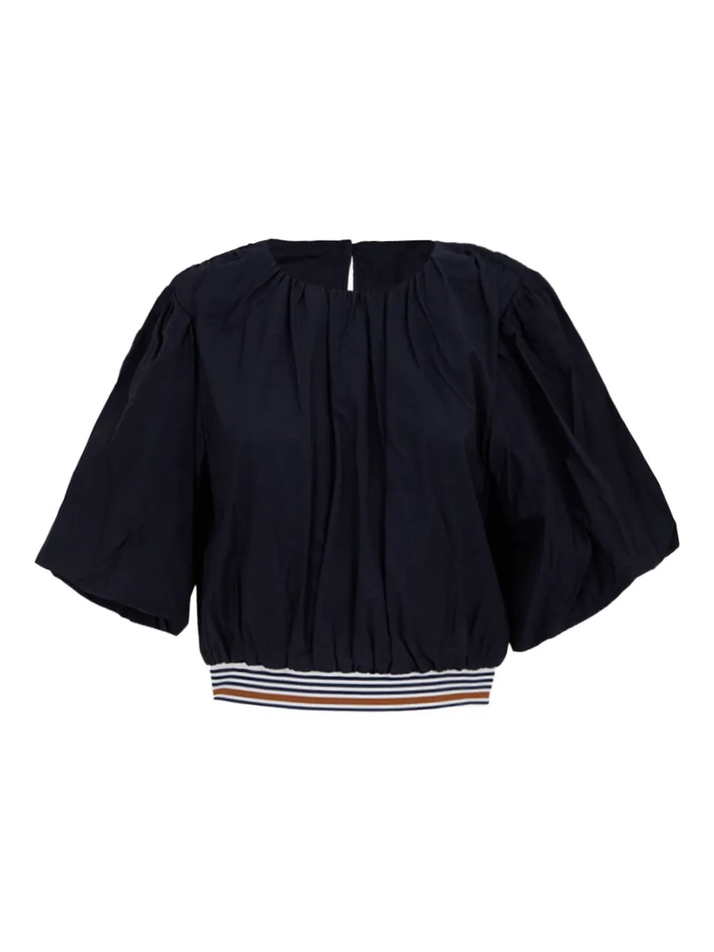 Veronica Beard Gabriela top met bandjes en ballonmouwen Blauw