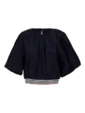 Veronica Beard Gabriela balloon-sleeve banded top - Blue
