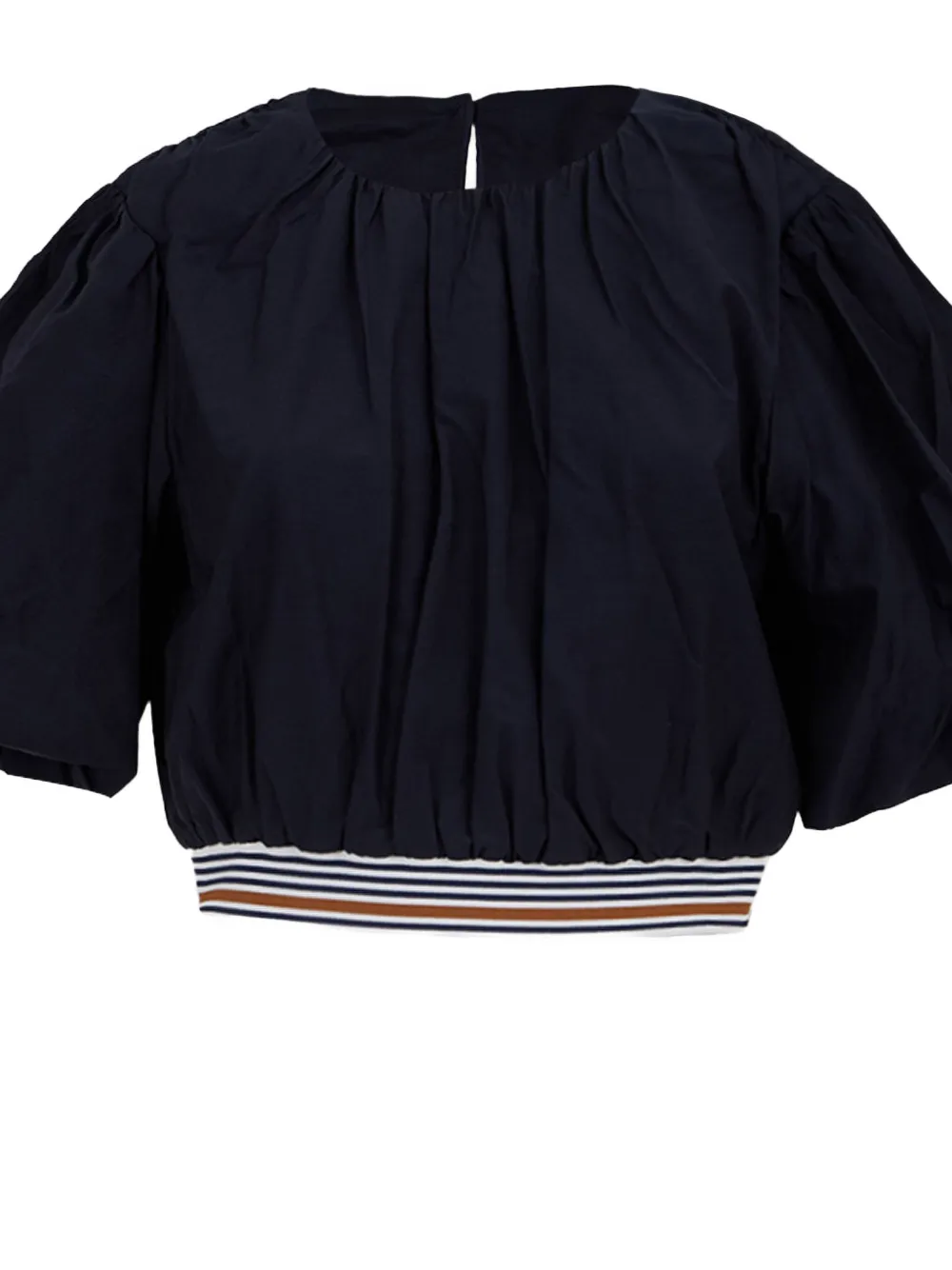 Veronica Beard Gabriela top met bandjes en ballonmouwen Blauw