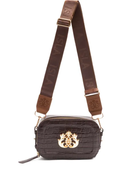 Isla Dance crocodile-embossed embellished mini bag