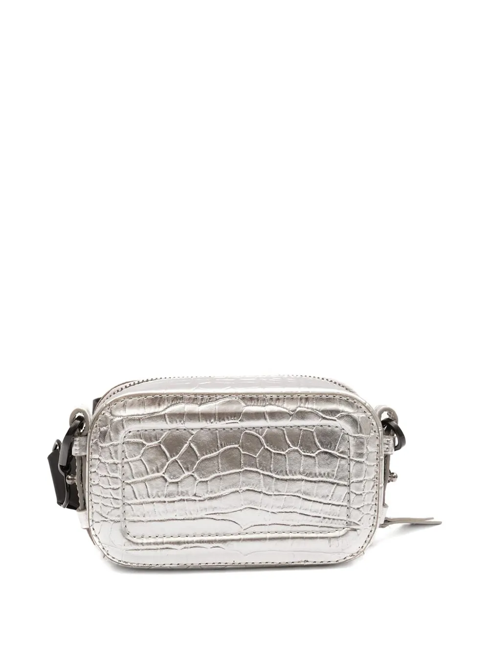 Isla Dance mini-tas met krokodillen-reliëf en logoplakkaat Zilver