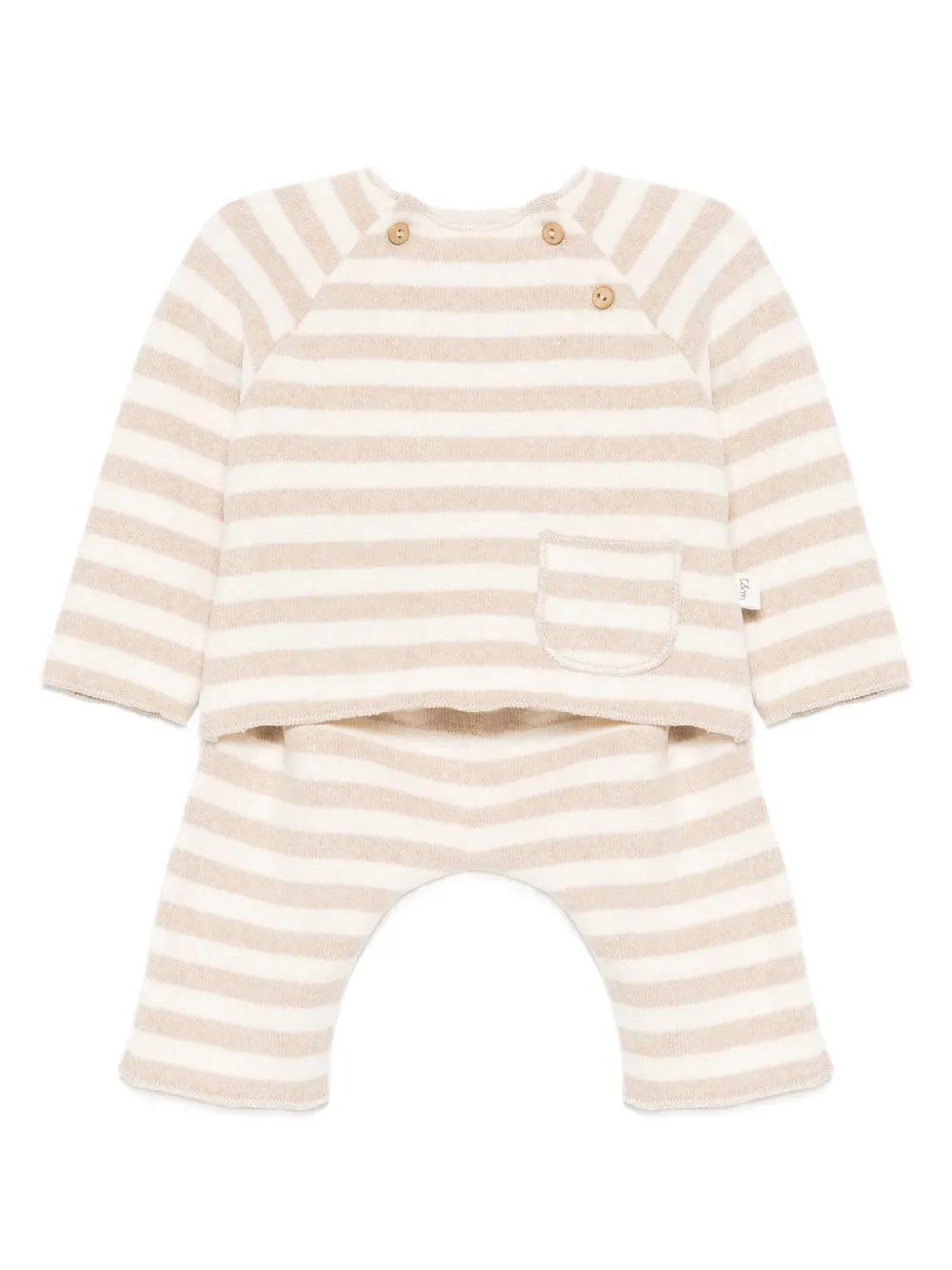 TEDDY & MINOU striped knitted trouser set | Neutrals | Image 1