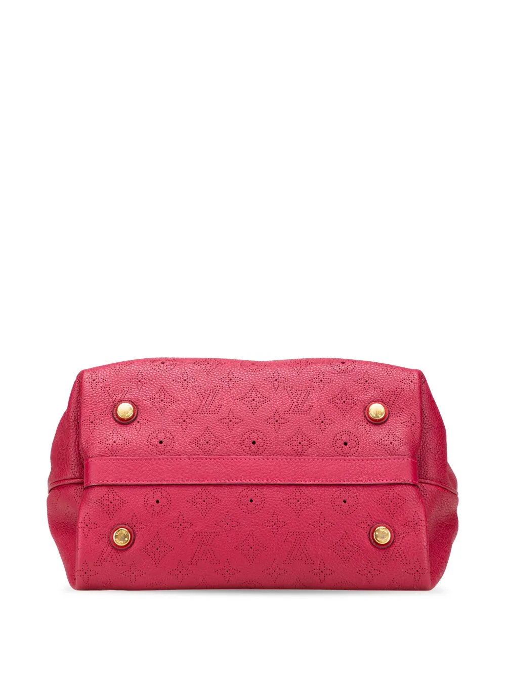 Pre-owned Louis Vuitton 2011 Monogram Mahina Cirrus Pm Handbag In Red
