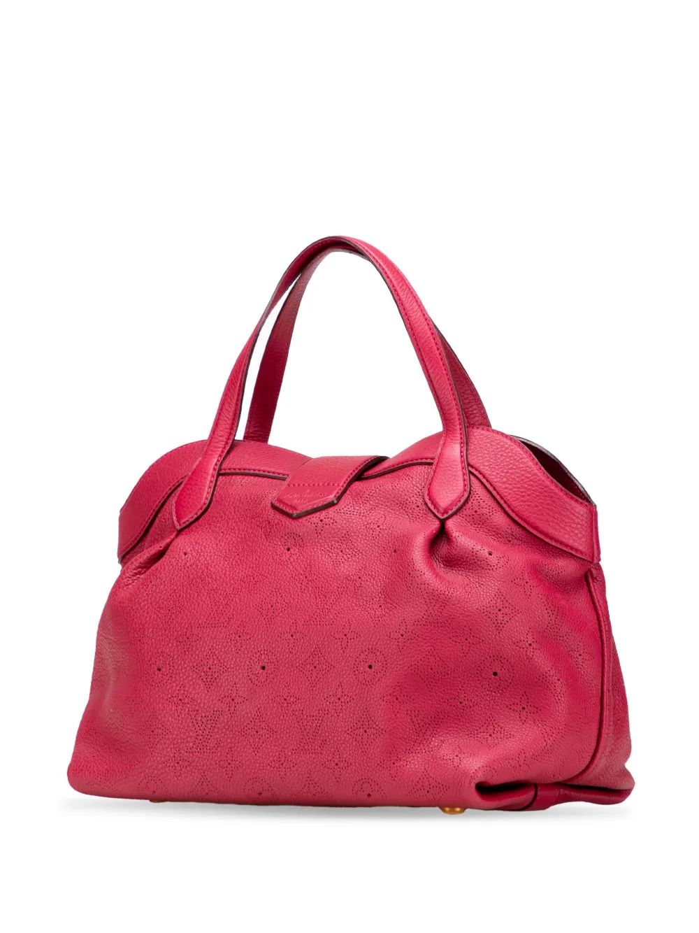 Pre-owned Louis Vuitton 2011 Monogram Mahina Cirrus Pm Handbag In Red