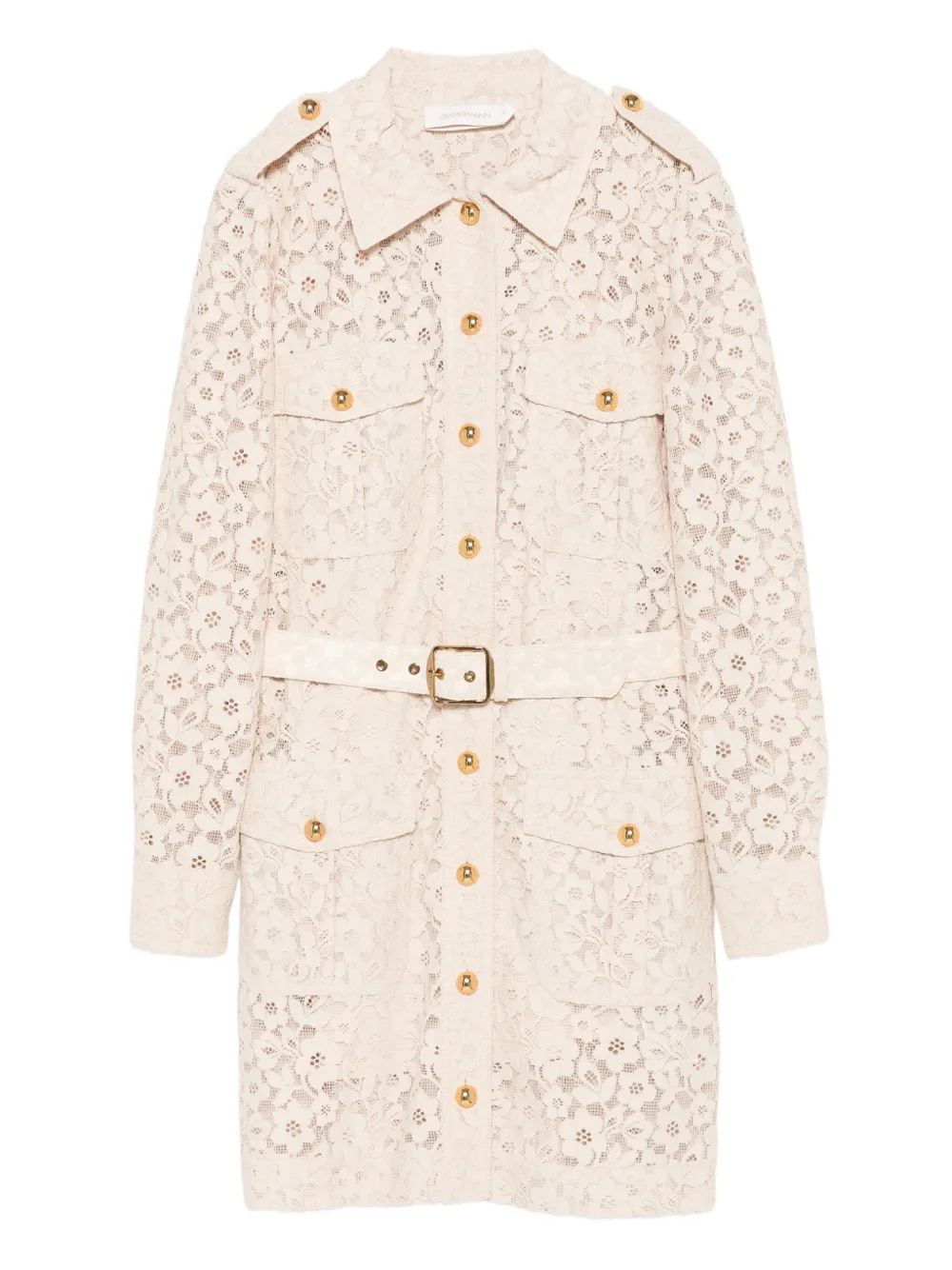 ZIMMERMANN floral-lace belted mini dress | Neutrals | Image 1