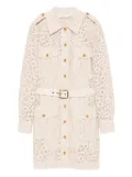 ZIMMERMANN floral-lace belted mini dress - Neutrals