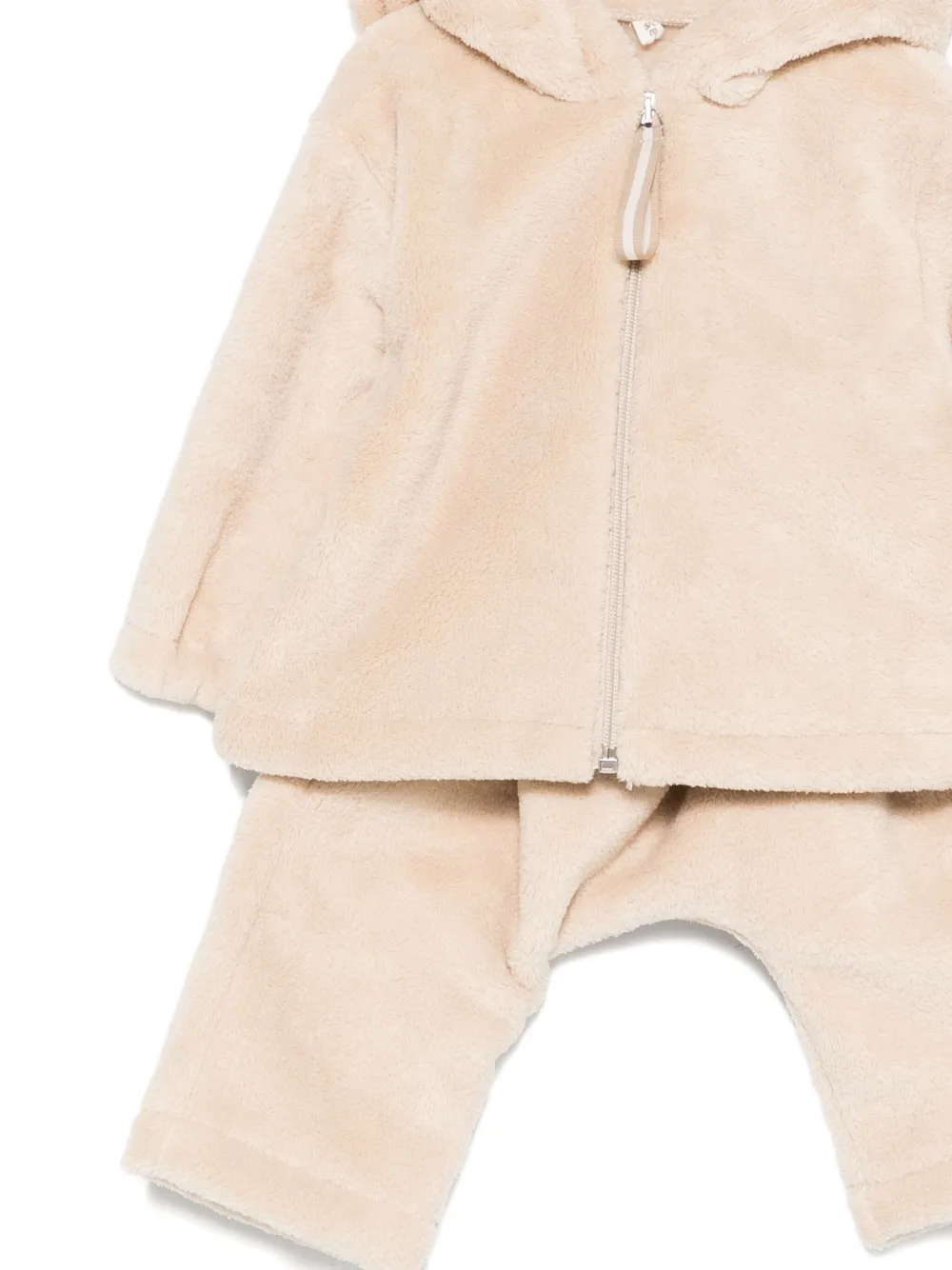 Teddy & Minou Hooded Fleece Tracksuit Set In Neutral