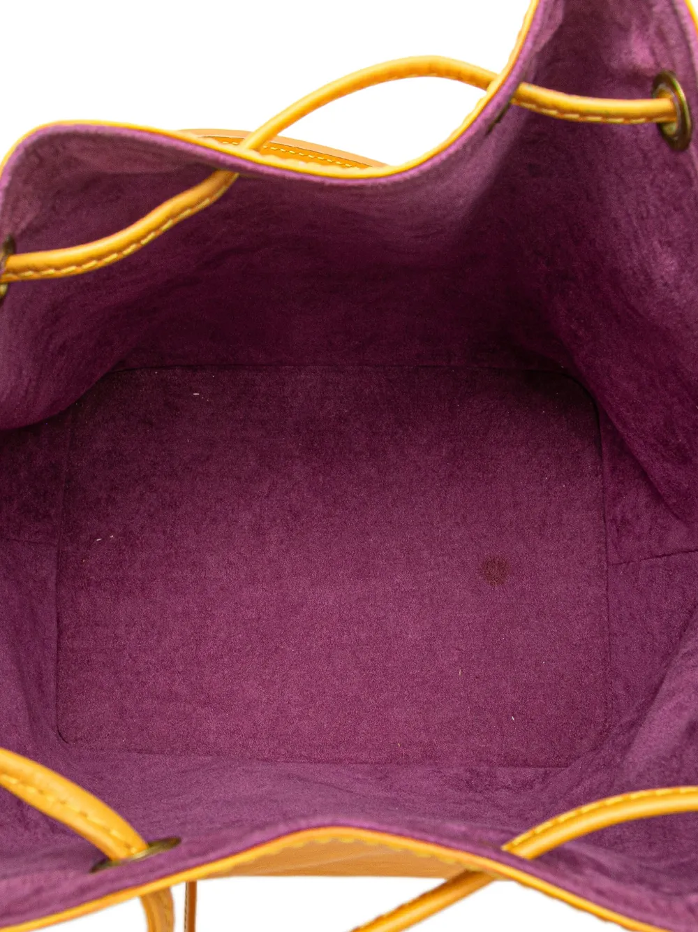 Pre-owned Louis Vuitton 1996 Epi Petit Noe Bucket Bag In Yellow