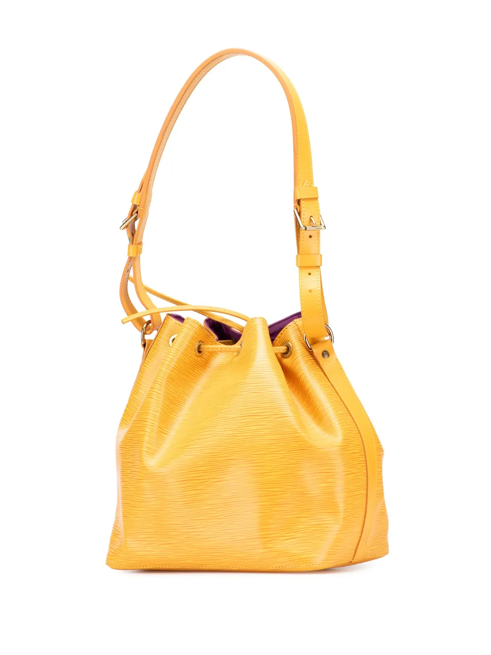 Pre-owned Louis Vuitton 1996 Epi Petit Noe Bucket Bag In Yellow