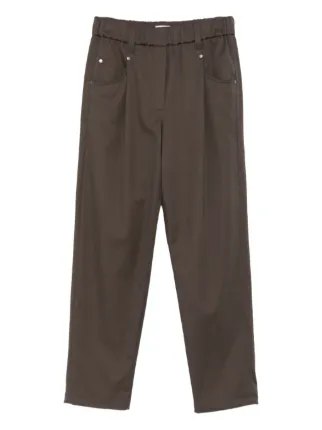 Brunello Cucinelli pleated-front five-pocket Trousers | Brown