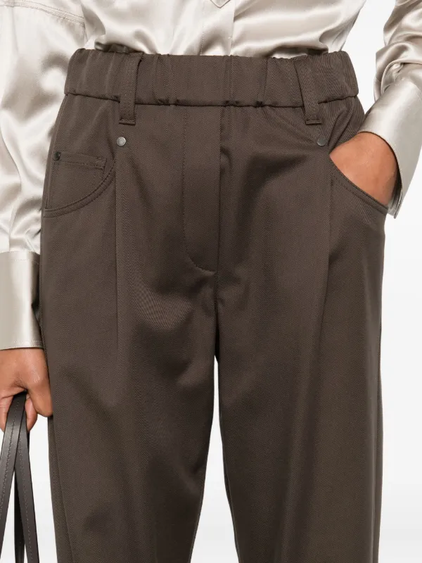 Brunello Cucinelli pleated-front five-pocket Trousers | Brown