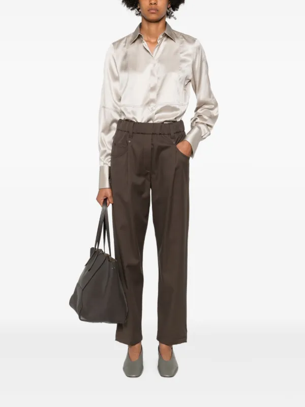Brunello Cucinelli pleated-front five-pocket Trousers | Brown