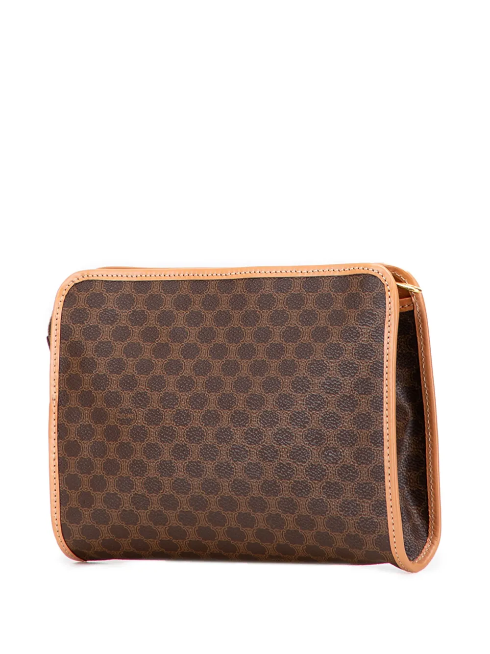 Pre-owned Celine 2013 Macadam Coated Canvas Clutch Bag In Brown