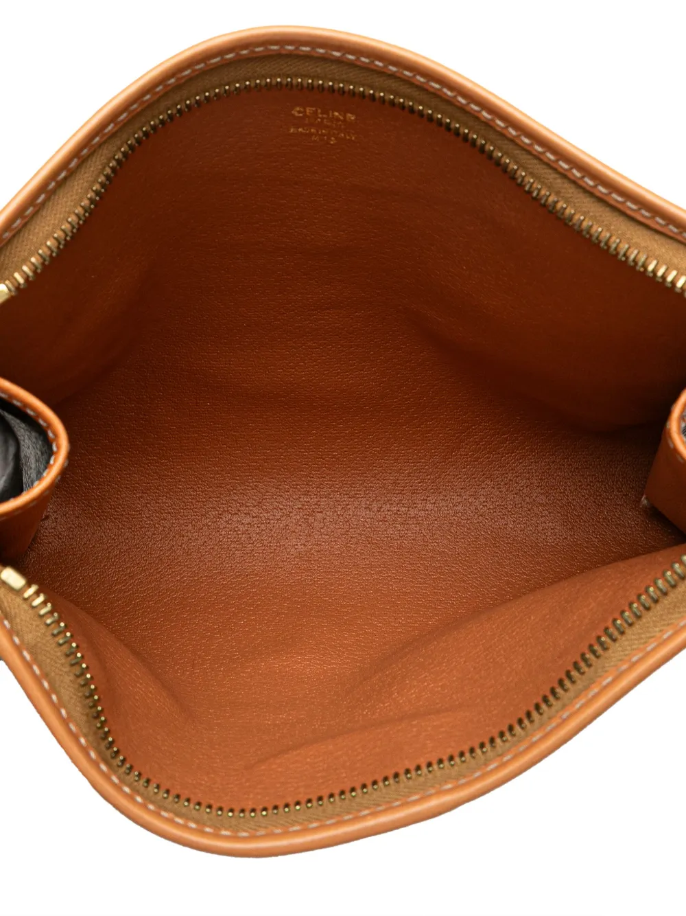 Pre-owned Celine 2013 Macadam Coated Canvas Clutch Bag In Brown