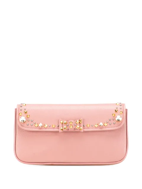 Miu Miu Pre-Owned 2010-2025 Goatskin Madras Crystal Studded clutch bag
