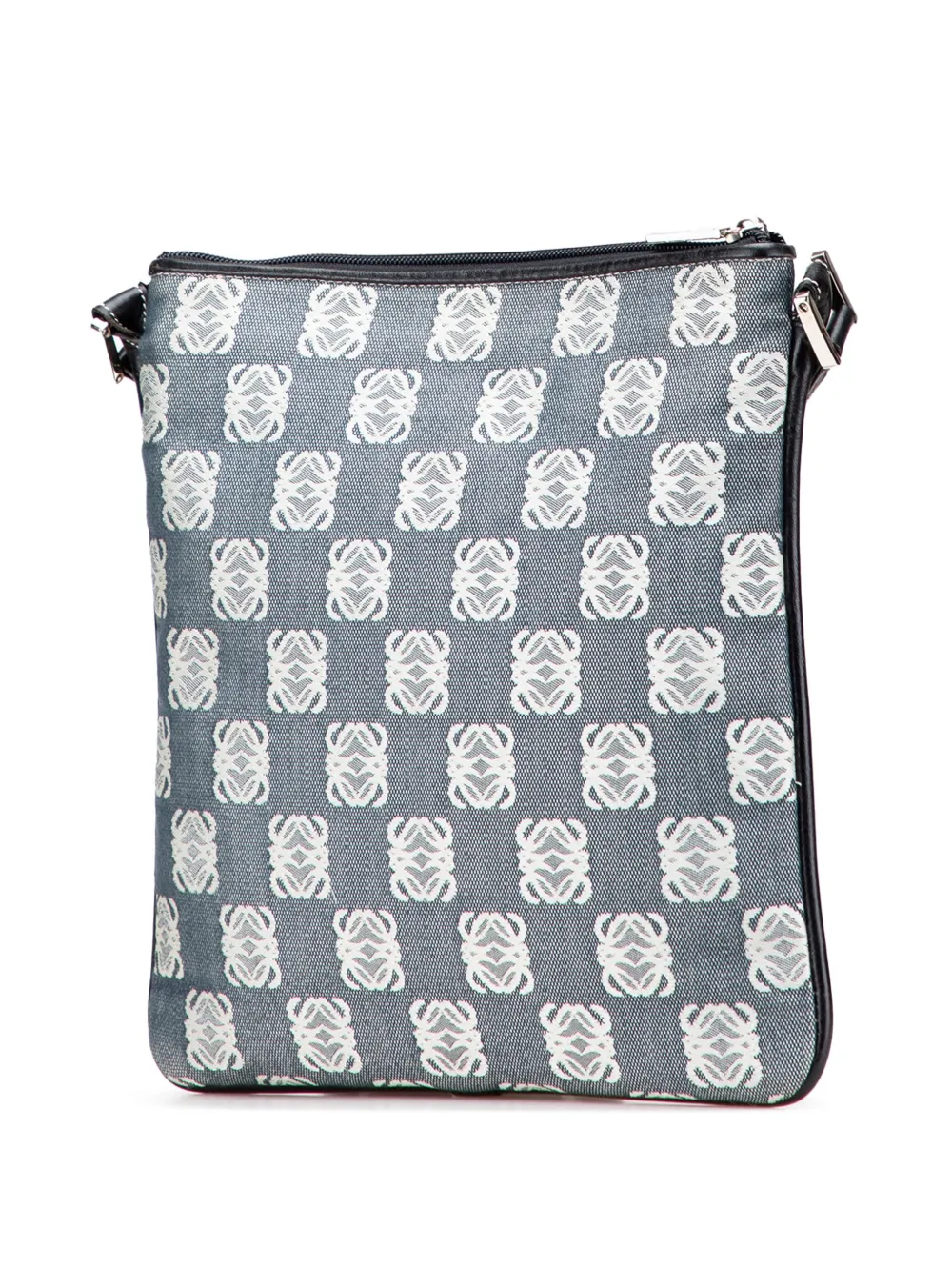 Pre-owned Loewe 2003 Anagram Canvas Crossbody Bag In Gray