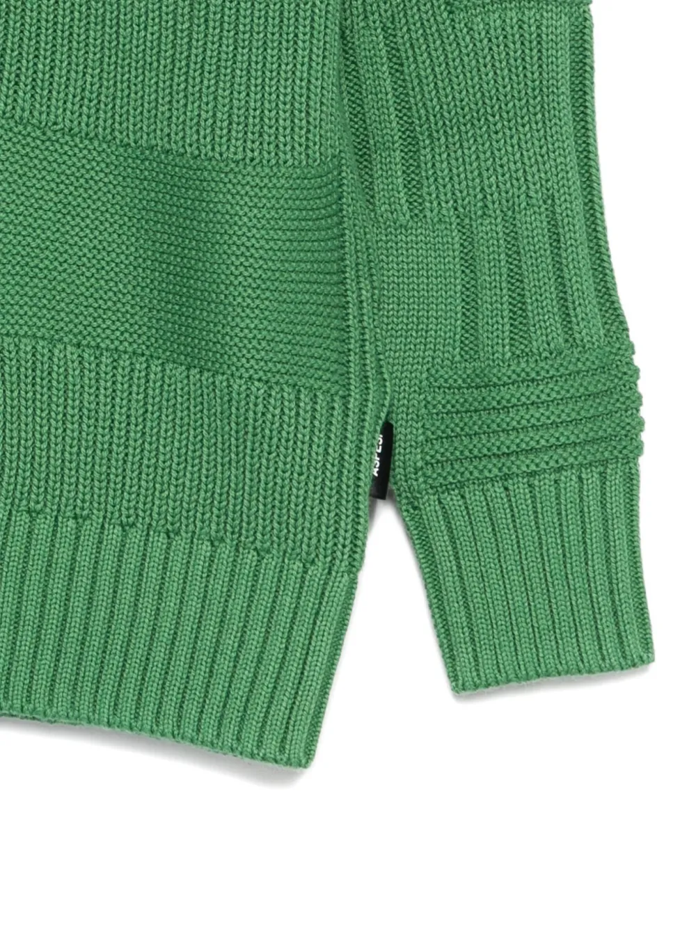 Aspesi Kids Geribbelde trui met vlakken Groen