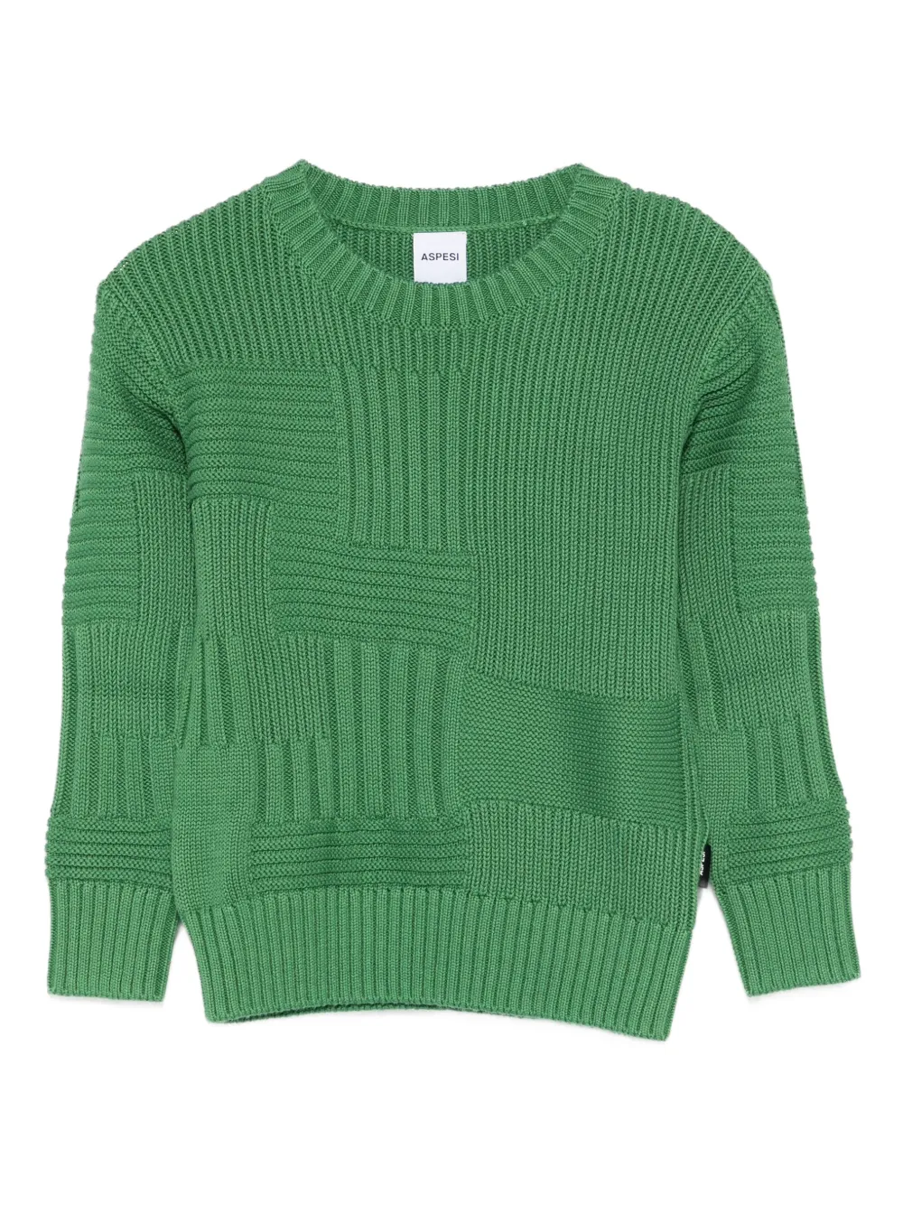 Aspesi Kids ribbed panelled sweater | Green | Image 1