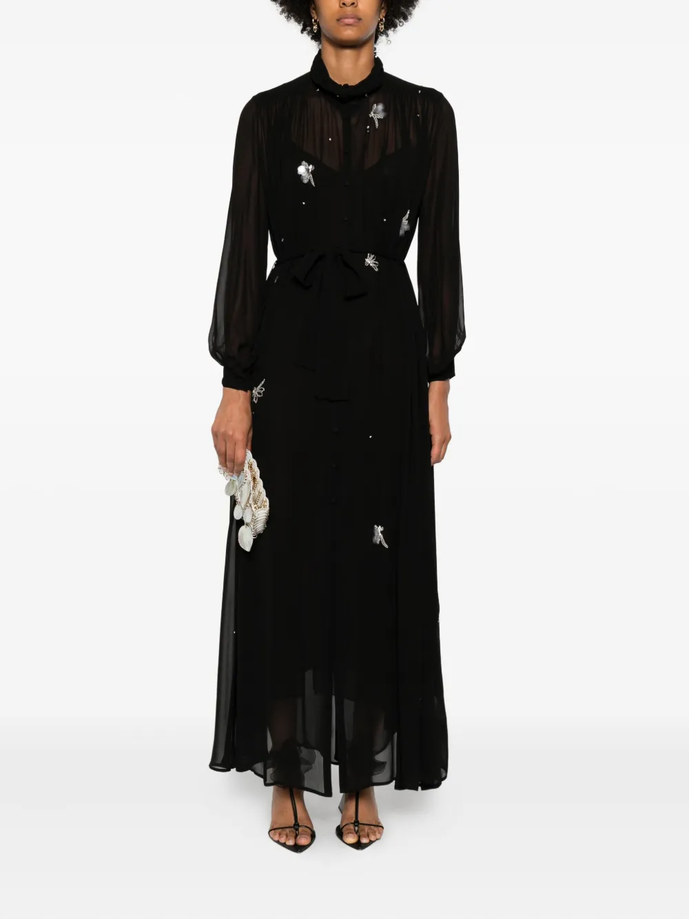 Forte Forte embellished midi day dress - Zwart