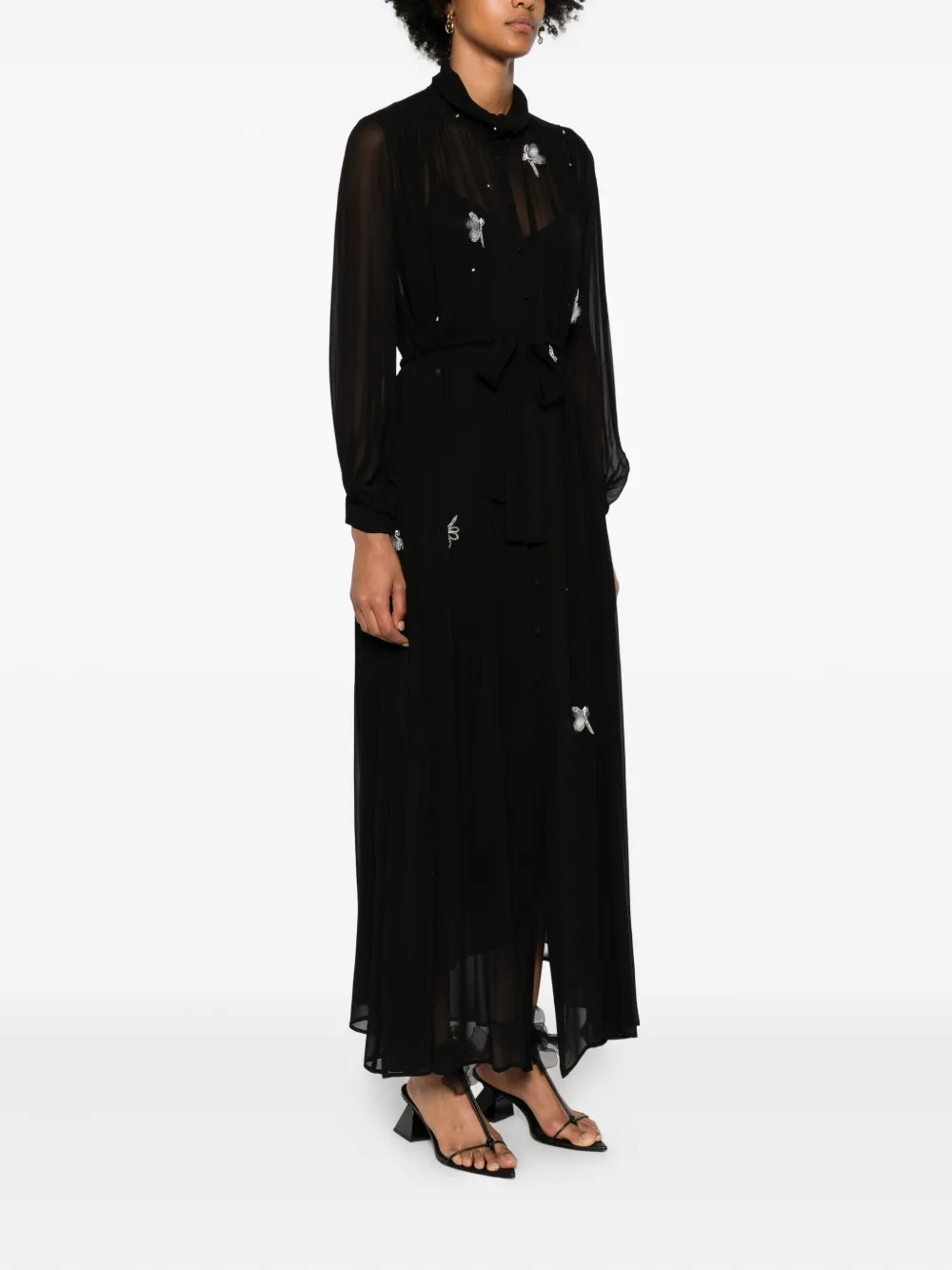 Forte Forte Embellished Midi Day Dress In Black