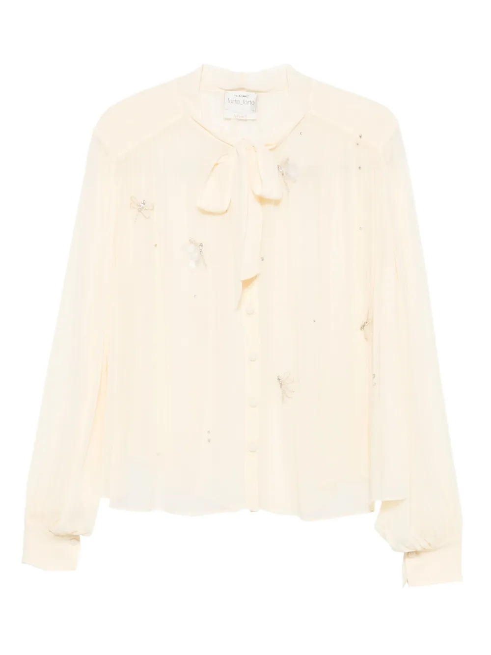 Forte Forte embellished bow blouse | Neutrals | Image 1