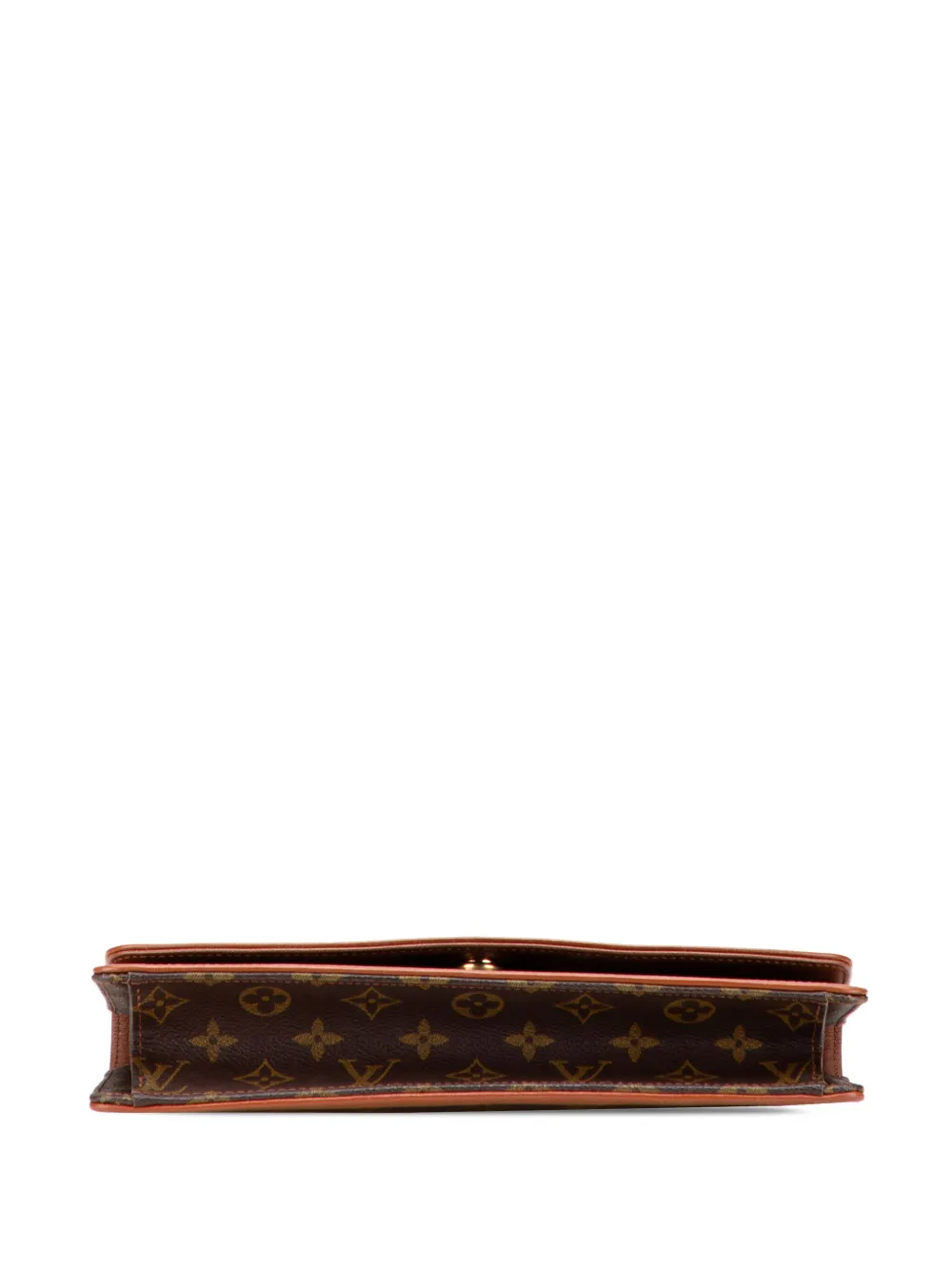 Pre-owned Louis Vuitton 1990 Monogram Pochette Dame Gm Clutch Bag In Brown