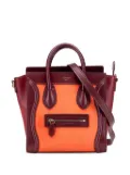 Céline Pre-Owned 2014 Nano Bicolor Suede and Calfskin Luggage Tote satchel - Red
