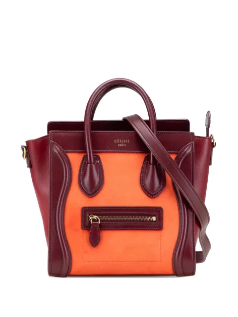 Celine Pre-Owned 2014 Nano Bicolor Suede and Calfskin Luggage Tote satchel