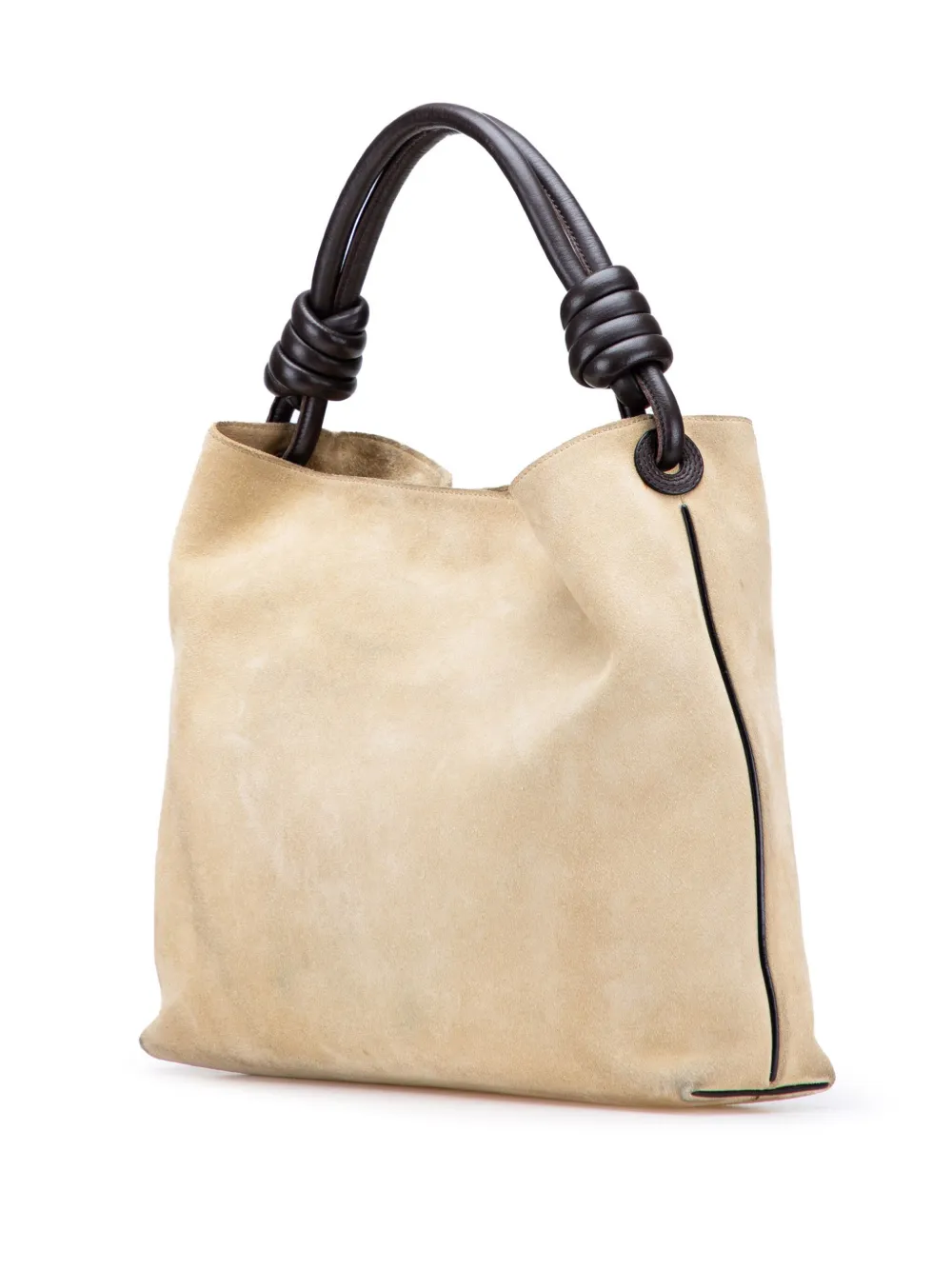 Pre-owned Loewe 2015 Small Suede Flamenco Knot Hobo Bag In Brown