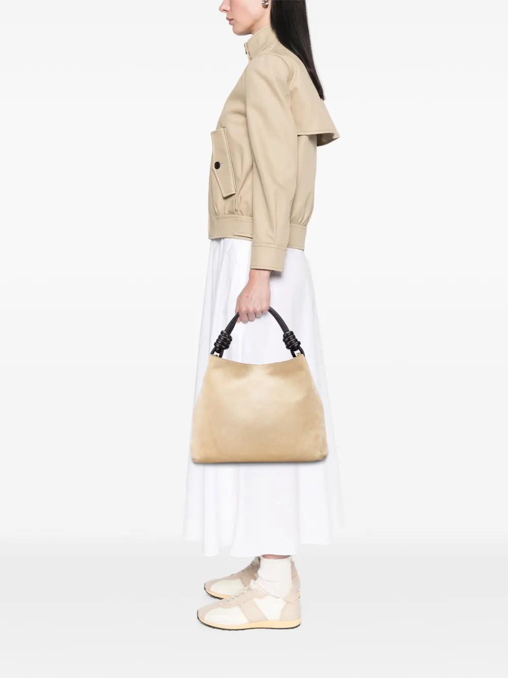 Loewe Pre-Owned 2015 Small Suede Flamenco Knot hobo bag | Pre-Owned | Image 2