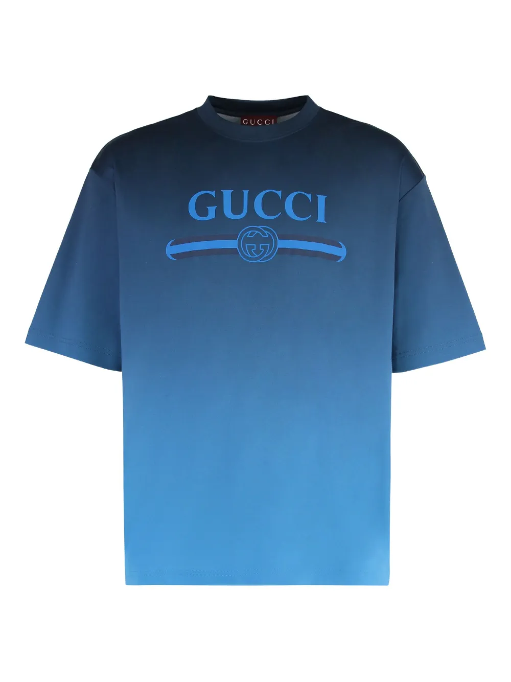 Gucci ombré-effect crew-neck T-shirt Blauw