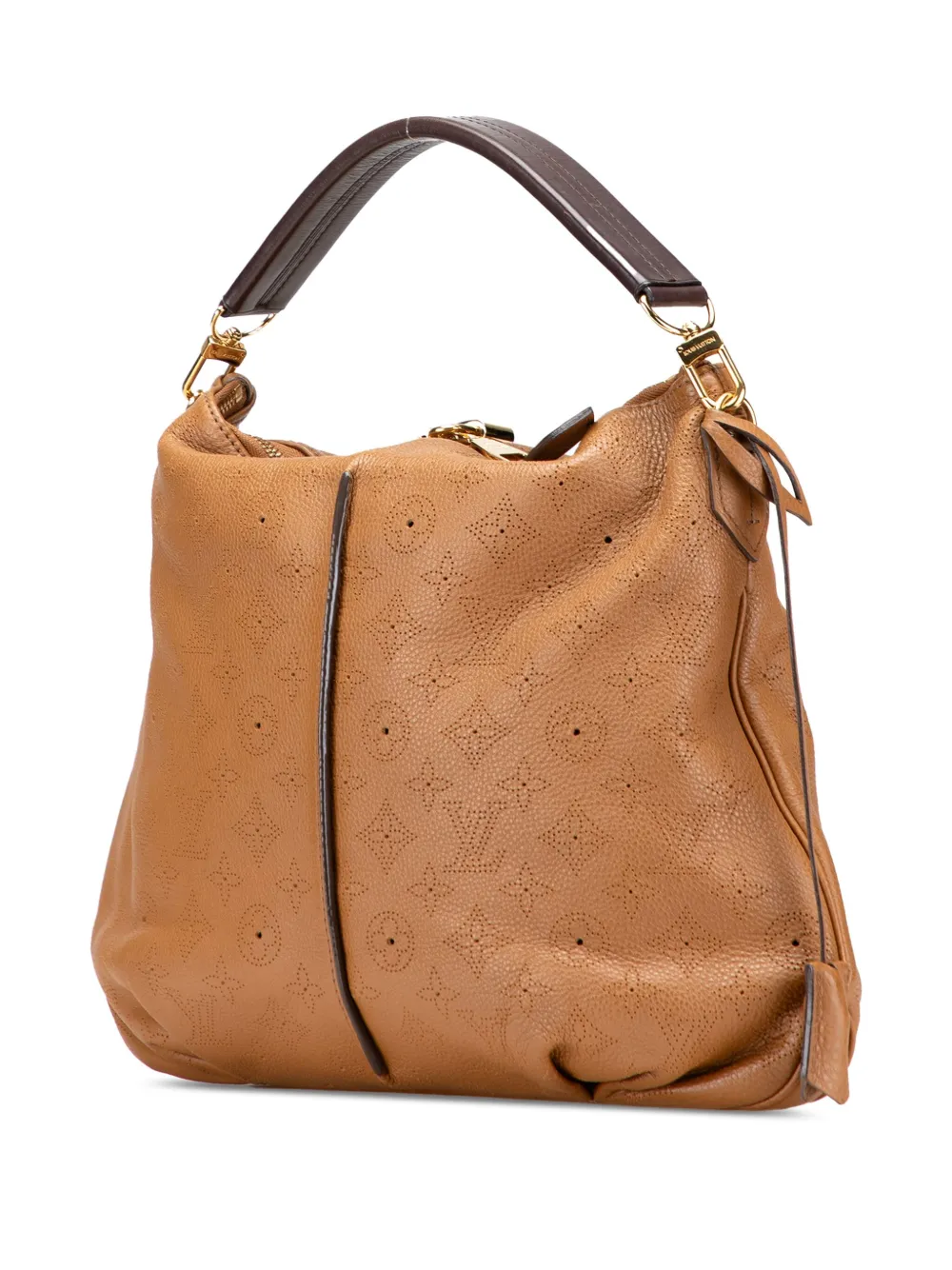 Pre-owned Louis Vuitton 2013 Monogram Mahina Selene Mm Satchel In Brown