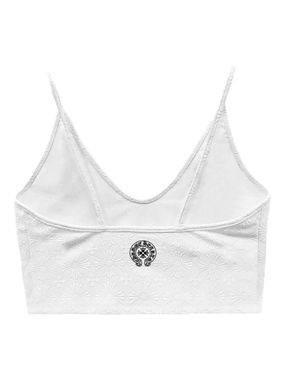 Chrome Hearts floral-detail sports bra - Wit