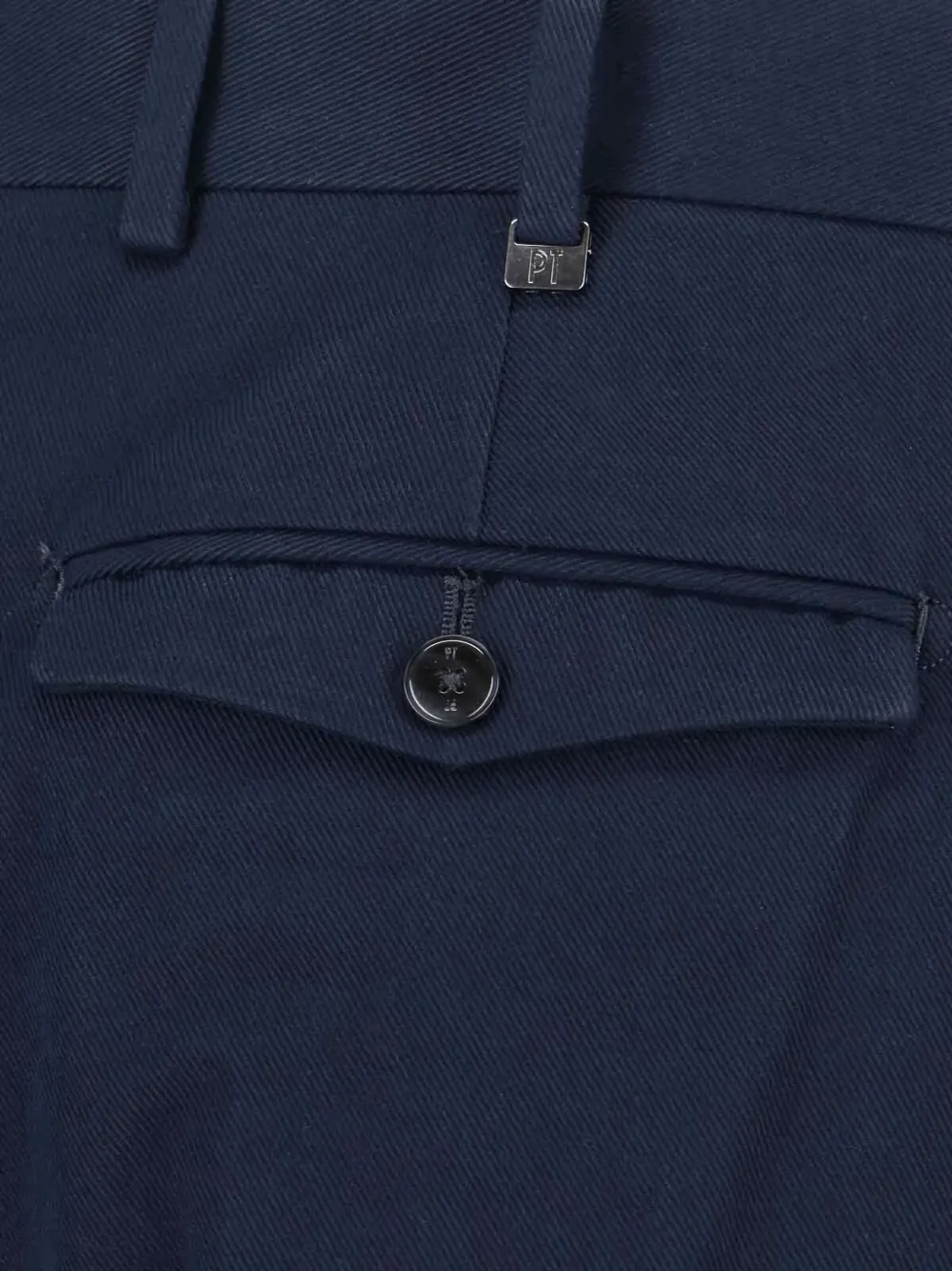 PT Torino Geplooide pantalon met omgeslagen pijpen Blauw