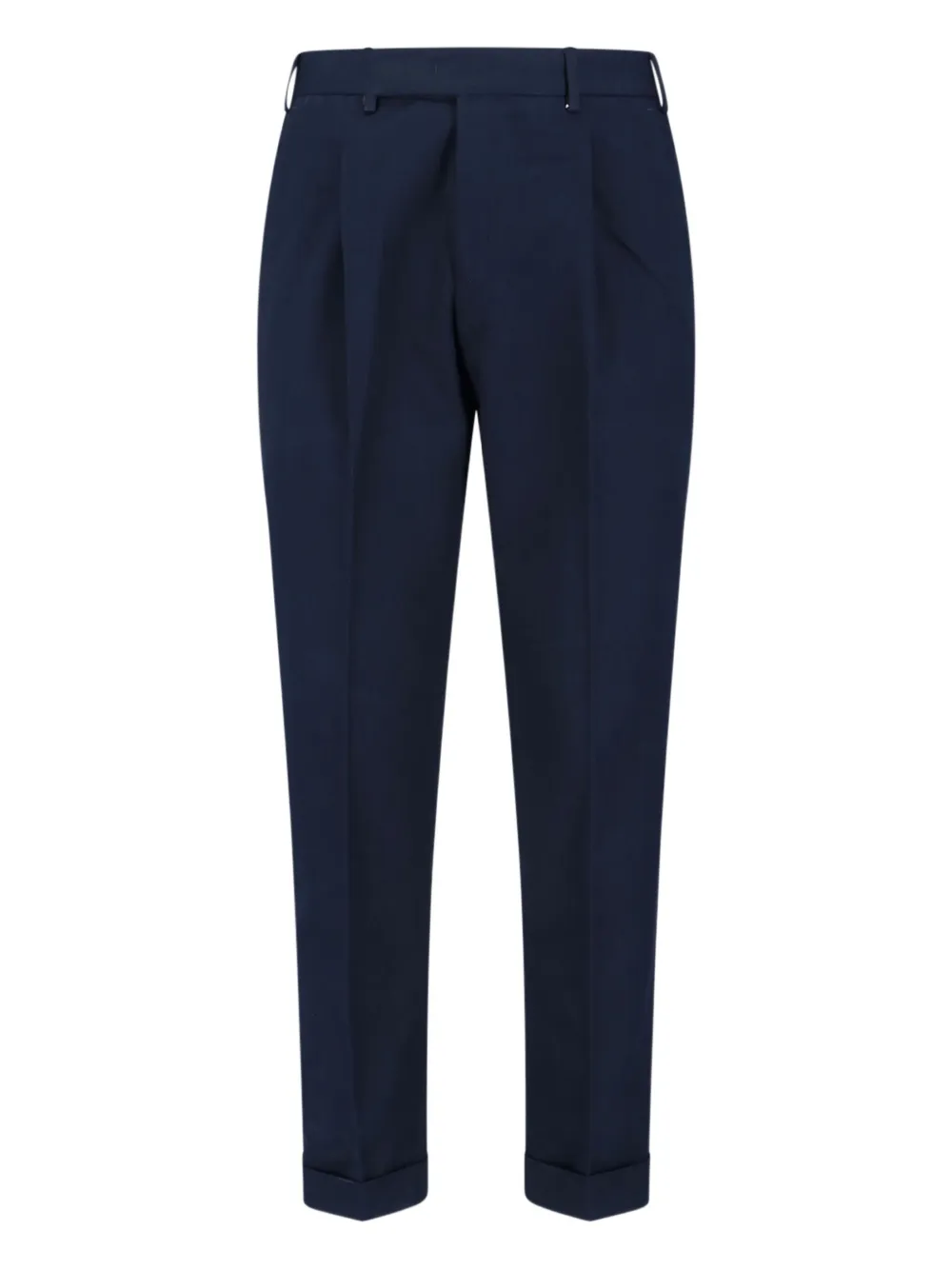 PT Torino Geplooide pantalon met omgeslagen pijpen Blauw