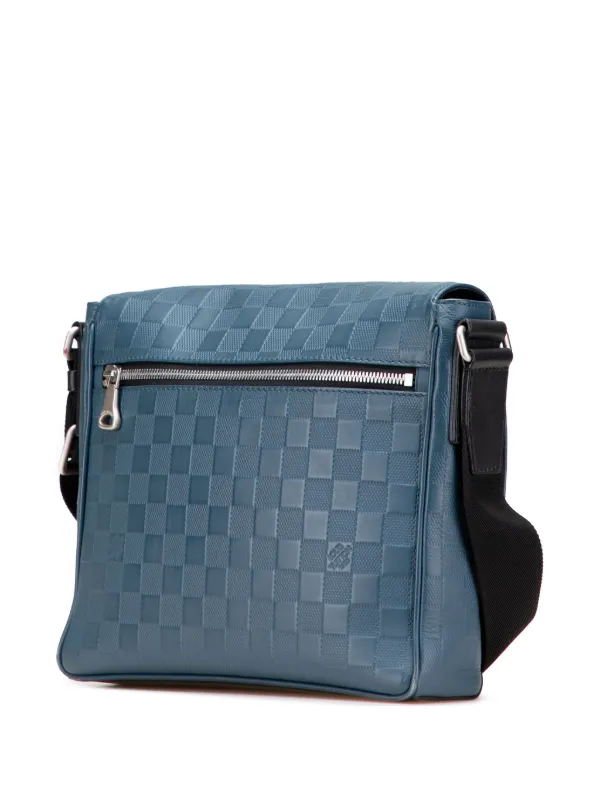 【LOUIS VUITTON】タダオPM ダミエアンフィニ　レザー　ブルー Louis Vuitton Pre-Owned 2017 ダミエ アンフィニ ディストリクト PM
