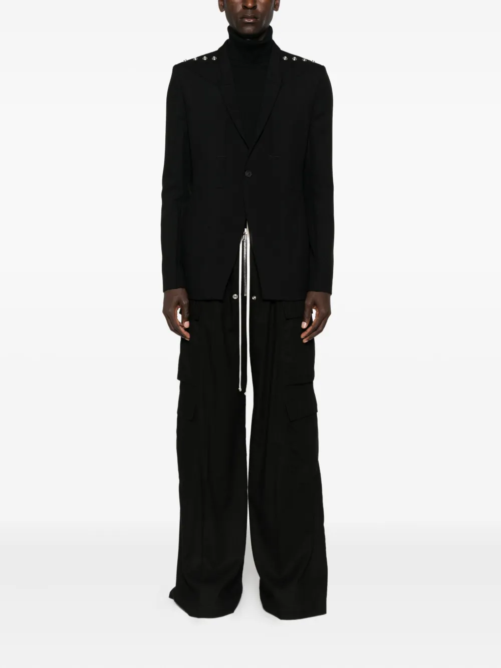 Rick Owens Single-breasted Blazer In Black