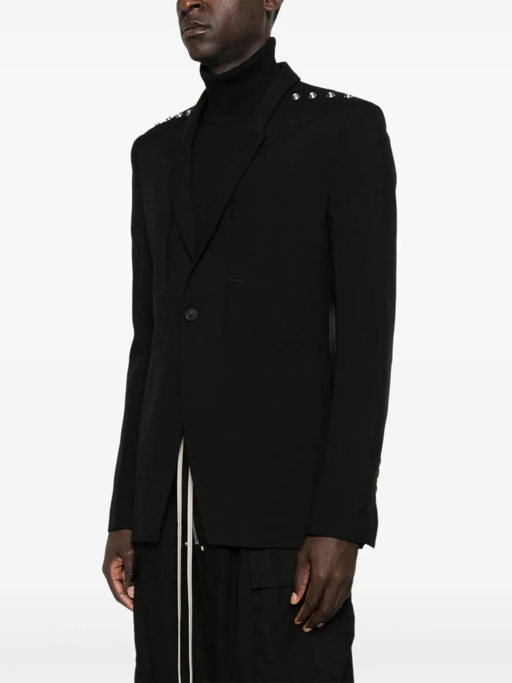 Rick Owens Single-breasted Blazer In Black