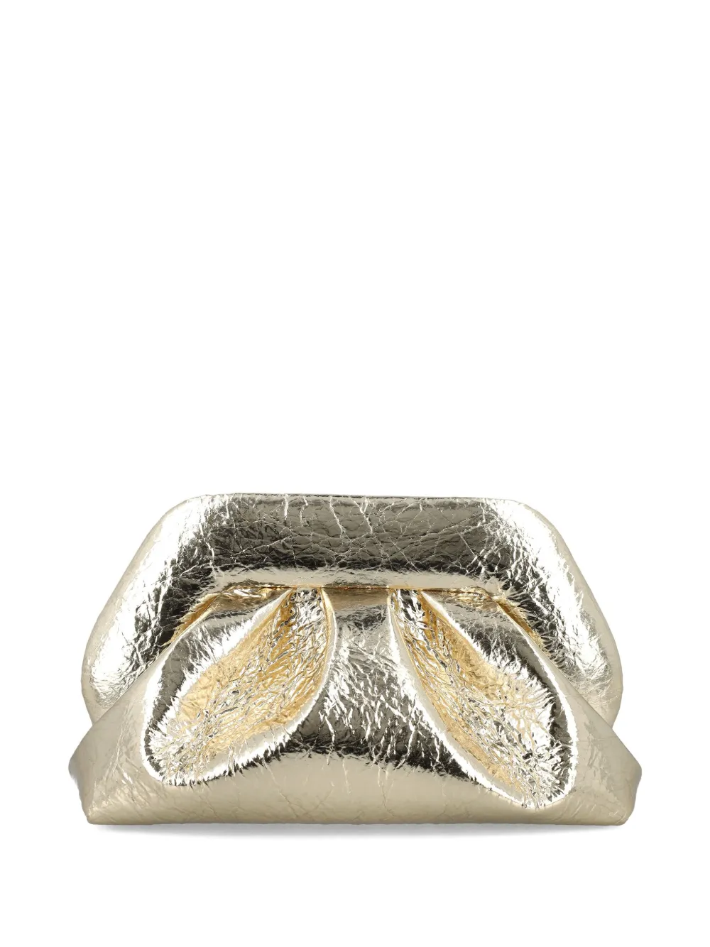 Themoirè Tia Pleated Clutch Bag In Yellow